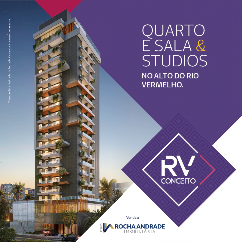 Lançamento no Rio vermelho, Apartamento Studio e Quarto e Sala