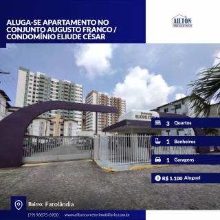 ALUGADO- APARTAMENTO NO CONJUNTO AUGUSTO FRANCO / CONDOMÍNIO ELIUDE CÉSAR