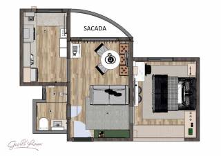 Apartamento mobiliado com 1 quarto para alugar, 48 m² por R$ 2.900,00/mês - Centro Cívico - Curitiba/PR