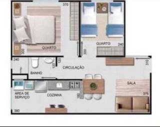 Apartamento Para Vender com 02 quartos no bairro Rosana em Ribeirão Das Neves