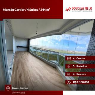 Mansão Cartier/4 Suítes/244 m².