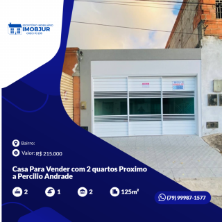 Casa Para Vender com 2 quartos Proximo a Percilio Andrade