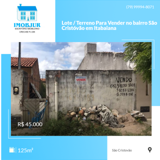 Lote / Terreno Para Vender no bairro São Cristóvão em Itabaiana